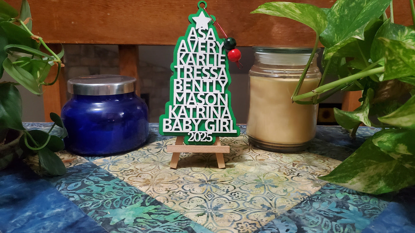The "Our Crew" Personalized Name Christmas Ornament