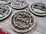 Personalized Engraved Wooden Word Ornament