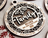 Personalized Engraved Wooden Word Ornament